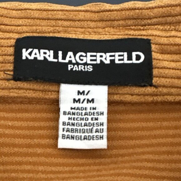 Karl Lagerfeld Paris Women's M Snap Corduroy Shacket Roasted Pecan NWT - Picture 10 of 15